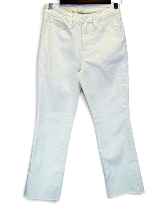 Good American Denim - Good American Good Legs White Straight Jeans Raw Hems Women’s Size 4/27